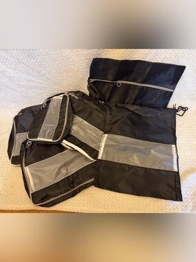 French Connection Black Travel Organizer Pouch